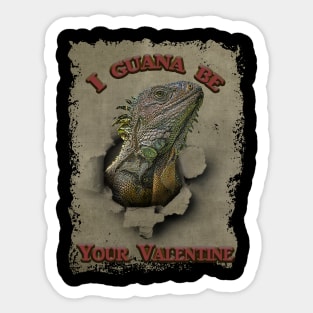 Funny Iguana Valentine your 2021 Reptile Valentine Sticker